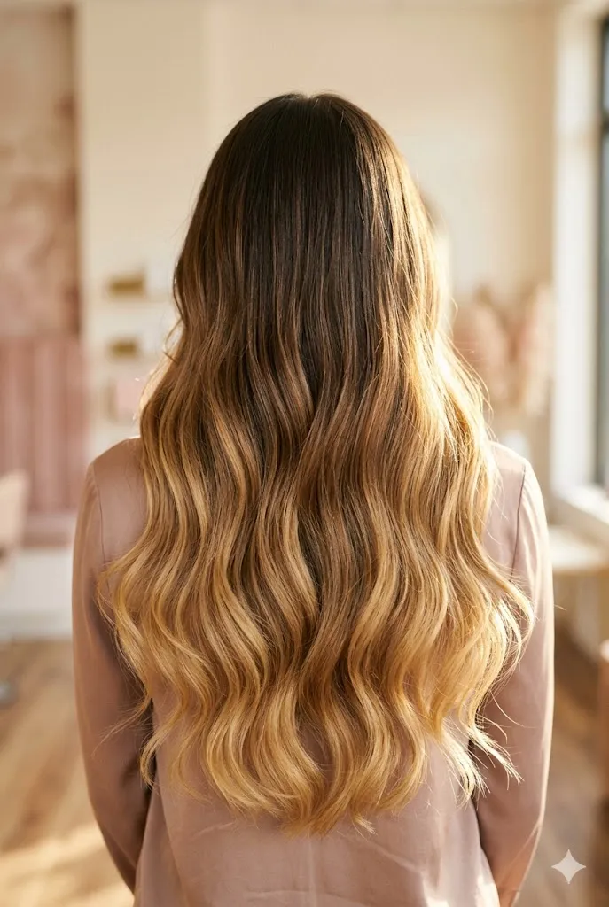 Caramel balayage long hair