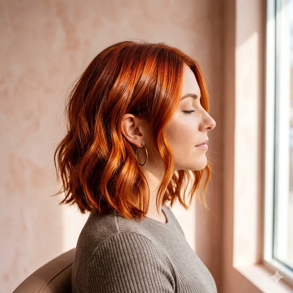 Rich copper hair colour