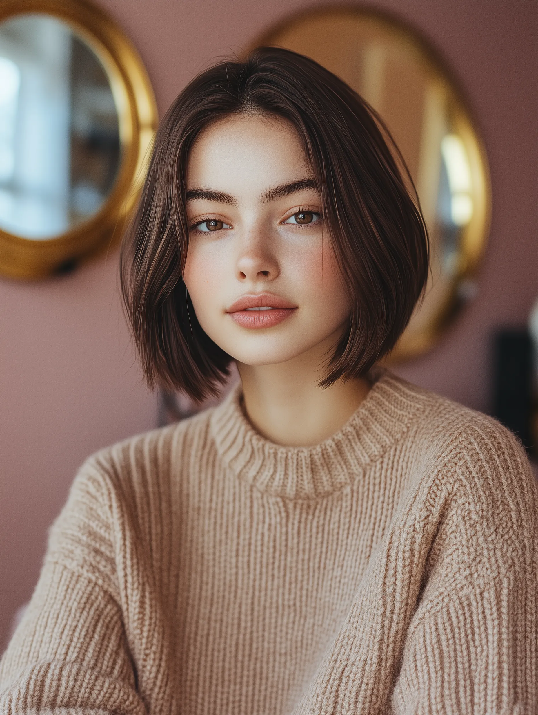 After: sharp modern lob with layers and warm tonal gloss