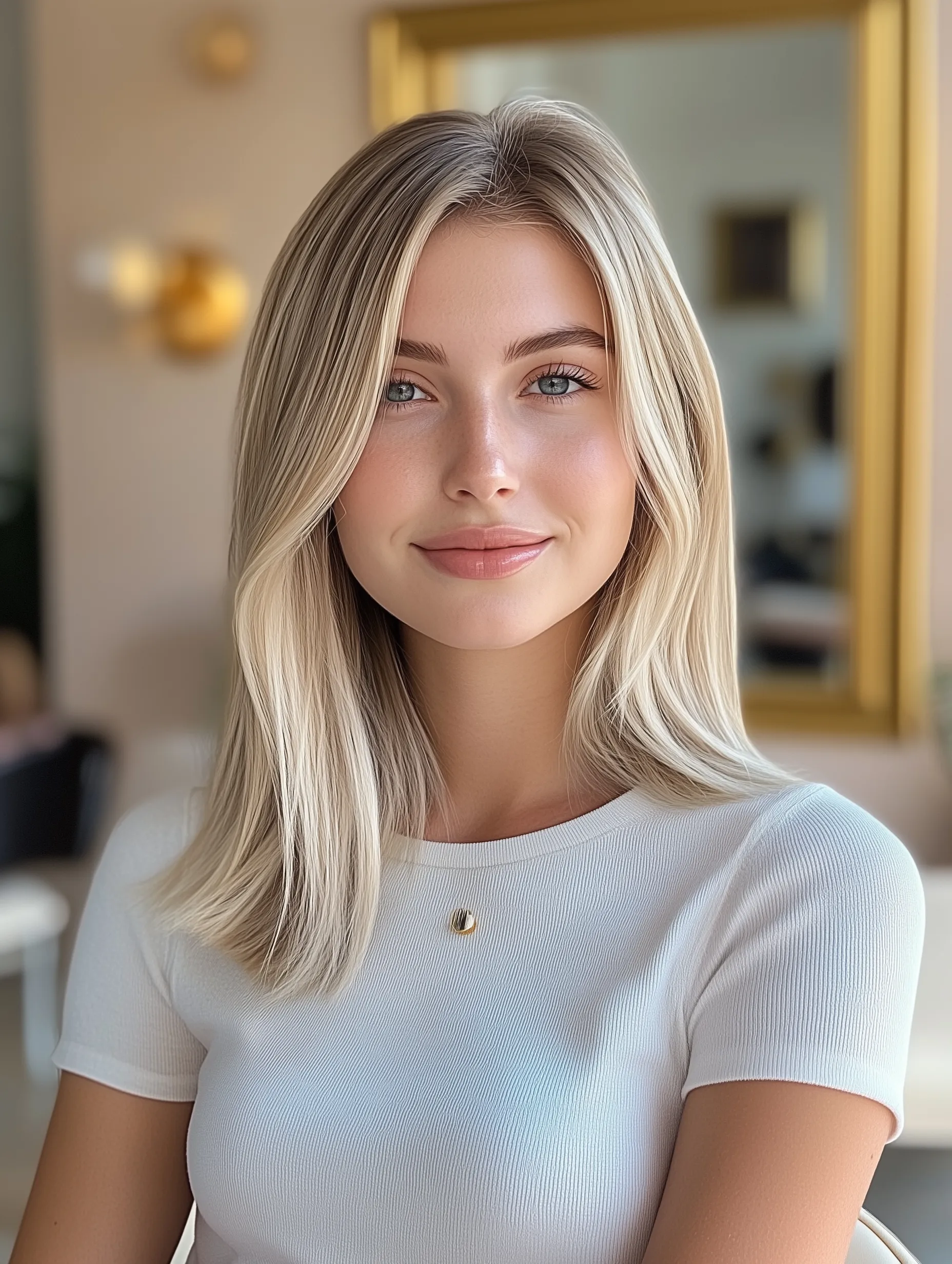 After: seamless vanilla-to-champagne lived-in blonde